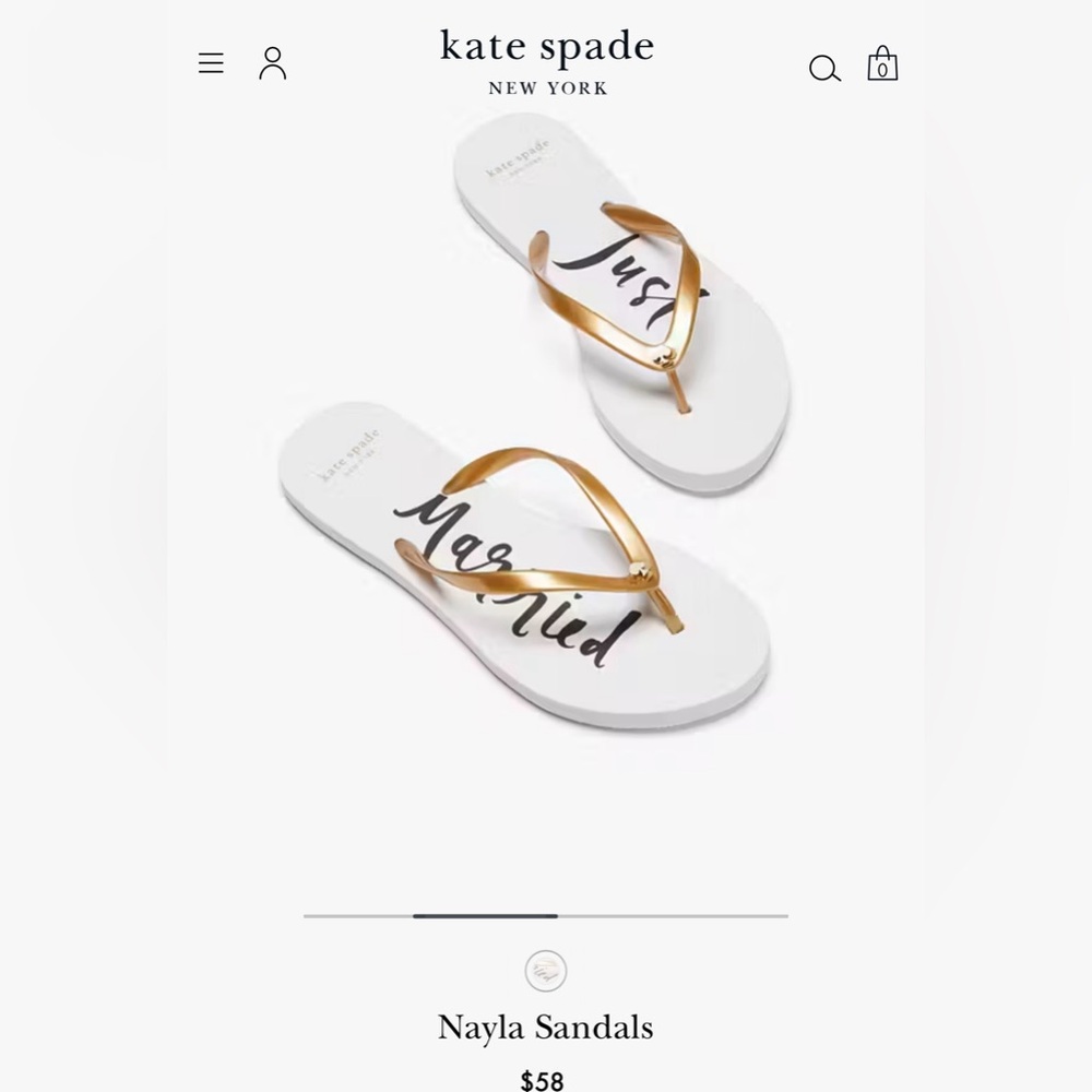 Kate Spade brand new Just Married size 8 flip flops